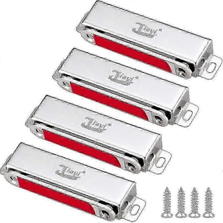 Magnetisk dørholder i rustfritt stål - 4 stk, kraftig magnet, holdekraft 30 kg