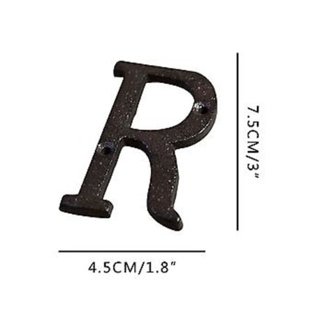 Seostettu taottu rauta numero kirjain DIY talon kirjain R