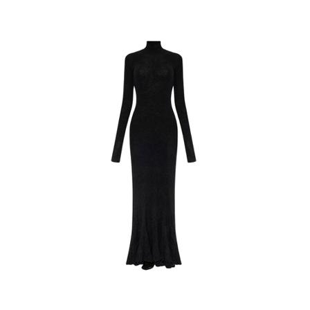 Balenciaga, Long dress Zwart, Dames, Maat:M,Katoen