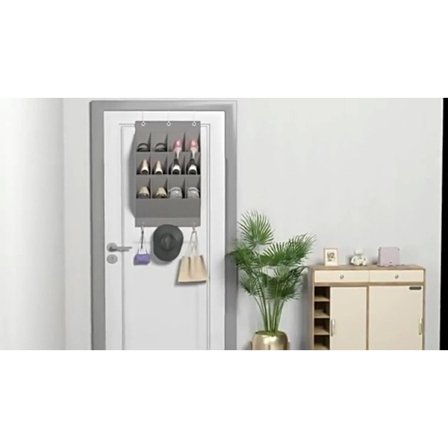 Hængende Skotaske - Skoopbevaring - Med Kroge - Dørarrangør - Over - Døren - Skotaske