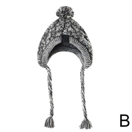 Bowtong Pet Pompom Stickad Mössa Vinter Varm Hund Fluffig Varm Cap W