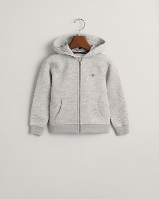 GANT - Shield hettegenser med glidelås til barn light grey melange