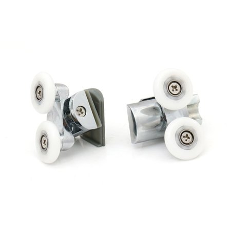 Dusjdorr-Feste Hjul i Krom - 2X Topp & 2X Bunn - Passer