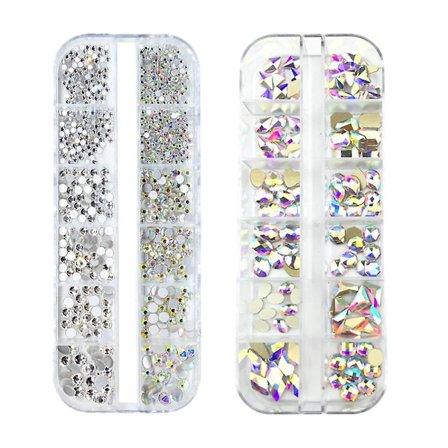 Kristall Rhinestones platta bak 3d stenar för nageldekoration hantverk