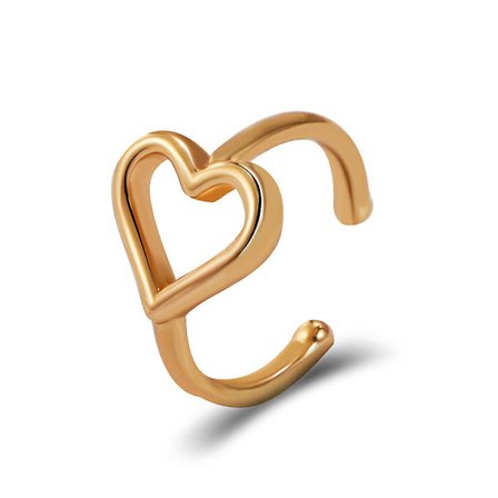 Gull hul hjerte øreklips