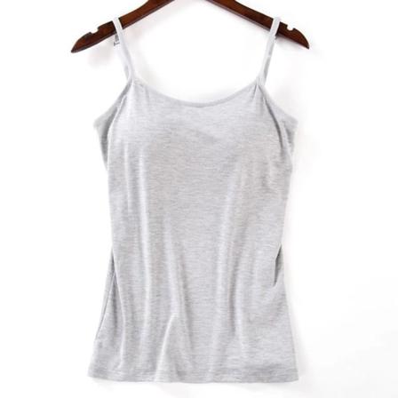 Dame polstret blød afslappet bh tanktop white XXL