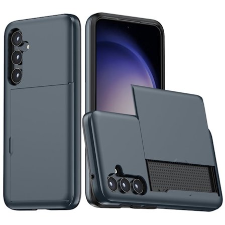 SKALO Samsung S23 FE Armor Suojakuori korttikotelo - Sininen