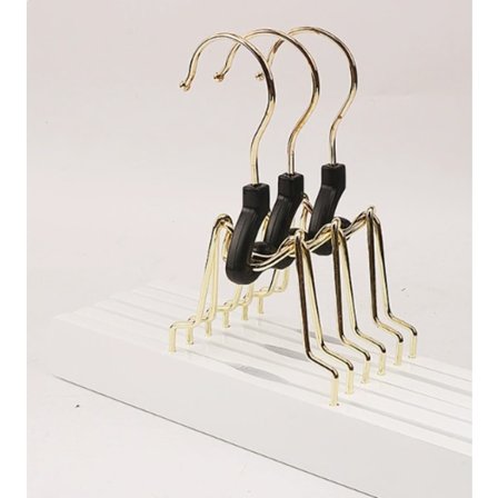 Trebuksehenger 10-pakning, Sklisikre hengere for bukser 360 graders dreibar krok Buksehenger for skjørt, jeans, shorts Hvit med gull