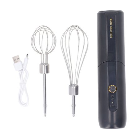 Kokoontaitettava johdoton sähkövatkain, 3 nopeutta, 2 päätä, kannettava munanvatkain, musta