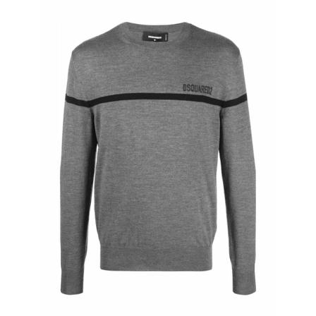 Dsquared2 - Stickade Tröjor - Grå - Herr - Storlek: M, Herr, Storlek: M
