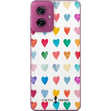 Kompatibel Mobilcover til Motorola Motorola Moto G55 Cactus and Friends - Watercolor Love Grid