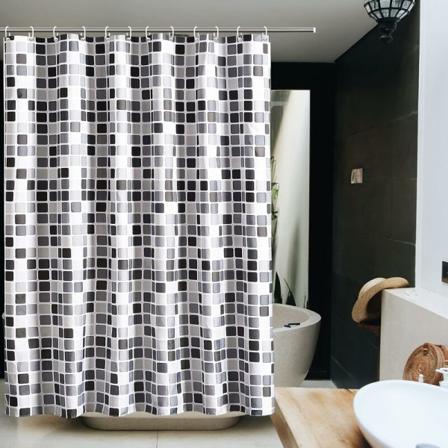 Klassisk mosaikk dusjforheng, dusjforheng av høy kvalitet, vanntett polyester vasket stoffgardin, dekorativt baderomsgardin, 120x180