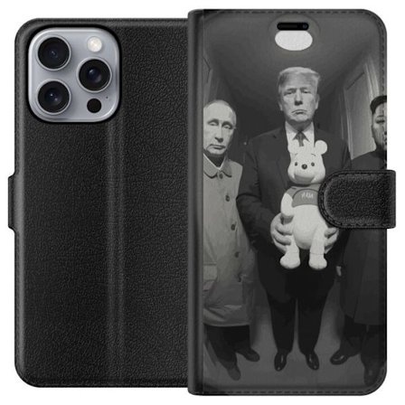 Yhteensopiva Lompakkokotelo Apple Apple iPhone 16 Pro Max Mustavalkoinen taideteos surrealistisella poliittisella symboliikalla ja odottamattomalla ko