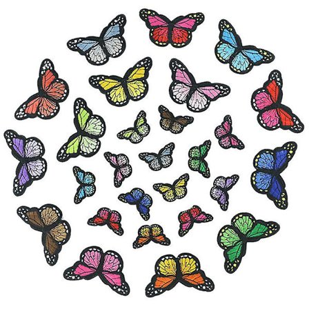 24 delar fjäril strykjärnsplåster fjäril strykjärnsplåster sy men