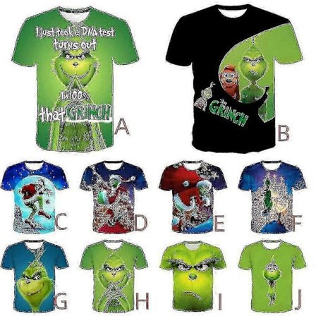 Unisex Hvordan Grinchen Stjal Jul Kort Ermet T-skjorte Topp Julegaver-xs-6xl