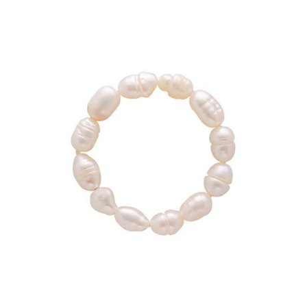 Retro Design Ring Söt Ring Pärlstav Elastisk Estetisk Ring Stapelbar Preppy