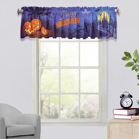 Halloween Stång Pocket Tiers Fönster Gardin Mörkläggningsgardiner