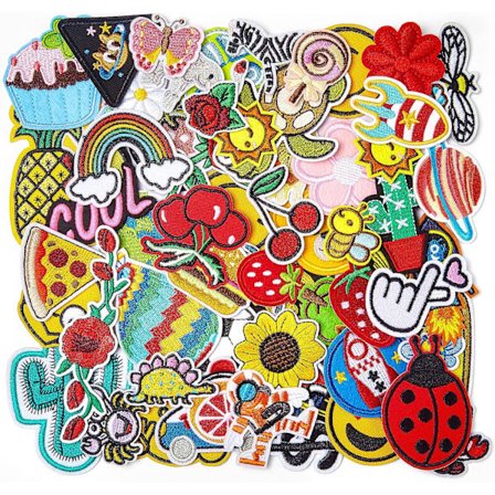 60 Stykker Stryke-på-lapper - Stoff Stryke-på-lapper for Barn og Voksne