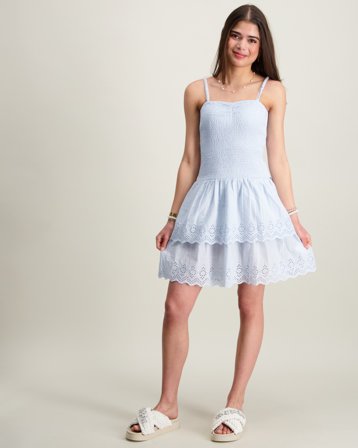 RYVLS Leya Embroidery Smock Dress Blå Klänningar Tjej - Kids Brand Store