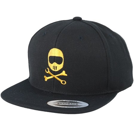 Born To Ride - Svart snapback Caps - Helmbones Black Snapback @ Hatstore