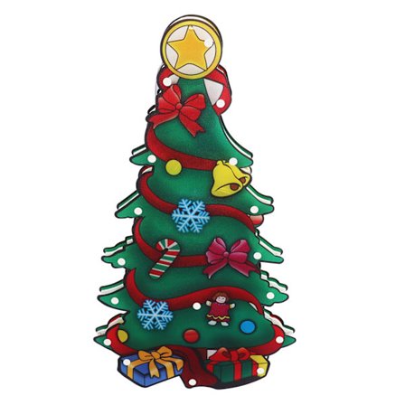 LED Juledekoration Lys PVC Oplyst Festival Vindue Silhouette Juletræ Lampe med Sugkop til Dekoration