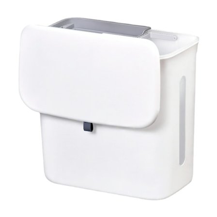 Seinälle kiinnitettävä keittiön roskakori kannella märkä- ja kuivajäteiden erotteluun, sopii kaapin oveen, kylpyhuoneeseen (valkoinen)