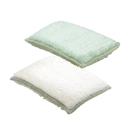 Point Virgule Mikrofibersvampe 2-pak Grøn/ hvid 2 Stk, Tøj & Bolig, Husholdning, Rengøring