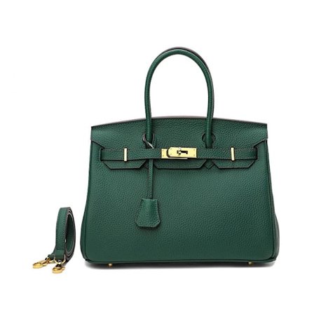 Emerald Lychee Design Kvinderes Koelæder Håndtaske 25cm Platin