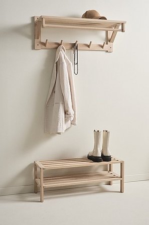 Jotex - Set Med Skohylla Och Hatthylla Ek Vitsåpad ek SKÄRHAMN - Köp Skohyllor hos Jotex