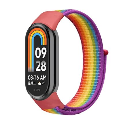 Nylon för Xiaomi mi Band 8 Armband Mjukt armband Smart Replacement Sport loop Armband för Mi Band 8 NFC Bälte Armband Pride 01 För Mi band 8