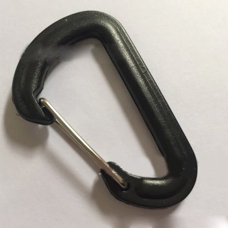 D-formet karabinkrok - Liten, lett, svart plast - Rask krok for fjellklatring