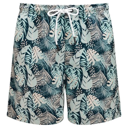 Short de bain à motif floral gris fumée & beige pour hommes - Shorts de bain - pour Hommes - Trendhim