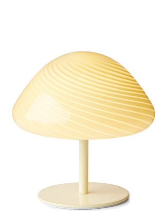 Candy Mini Mush Table Lamp, Glass Head, Metal Base Cream Halo Design