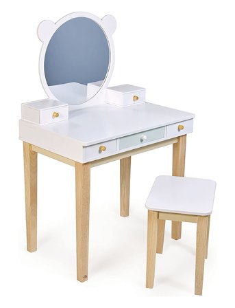 Tender Leaf Children's Furniture - Dressing Table With Chair - White - MAX 30KG