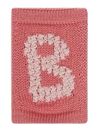 Knitted Letter B, Rose Home Kids Decor Decoration Accessories-details Pink Smallstuff