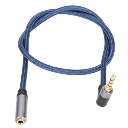 3,5 mm hona till 90 graders hane ljudförlängningskabel 4-ledare stereoljudkabel för MP3 PC Smart Phone