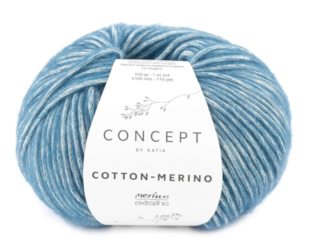 Katia Cotton-Merino Blå 133, 50g