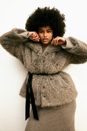 Kappahl | Kurtka ze sztucznego futra | Szary