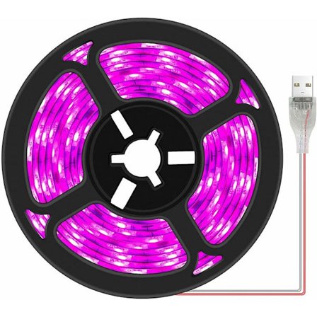 LED plantelysstrimler Vanntett Full Spectrum Innendørs Plante Sukkulent Hydroponics Drivhus Hagearbeid USB Lysstenger(3M)