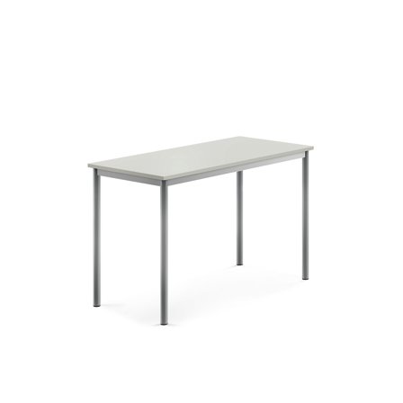 Tisch SONITUS, 1200x600x760 mm, Hochdrucklaminat grau, alugrau