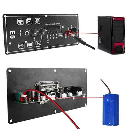 Bluetooth Audio 15W Forstærkerkort med FM BT Audio Bærbar Højttaler 5V Karaoke Effektforstærker Boa