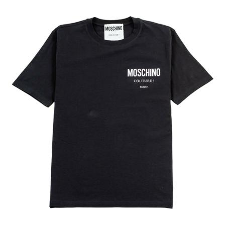 Moschino T -shirt with metallic logo Sort, Herre