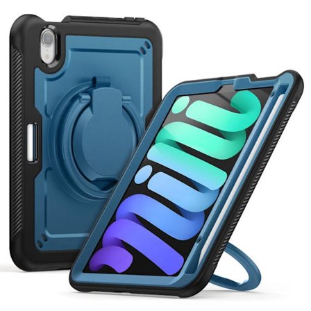 iPad mini 2024 / mini 6 Skal i Honeycomb Hybrid med Handtag och Rem