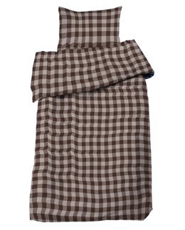 Flanellipussilakana ruudullinen Livigno 2-osainen Ruskea