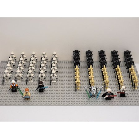 Star Wars Battle Set Fas 1 Clone Troopers Droider Anpassat Set 66 delar