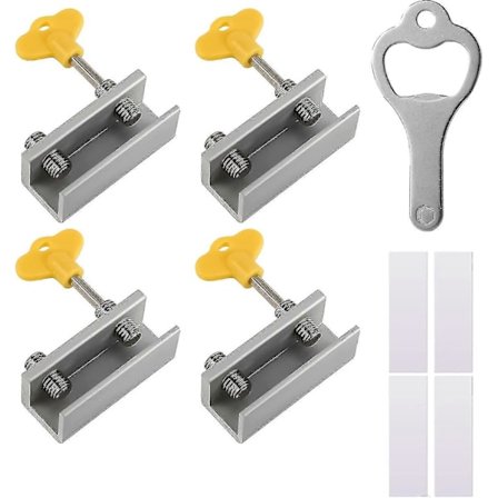 Skydesikringslås Justerbar Sikkerhedsskydesikringslås Skydesikringslås Til Vindue Dørramme Sikkerhed (sølv) (4 stk)