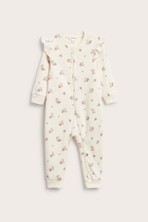 Newbie | Pyjamas med bamser og roser Offwhite 68 | Offwhite