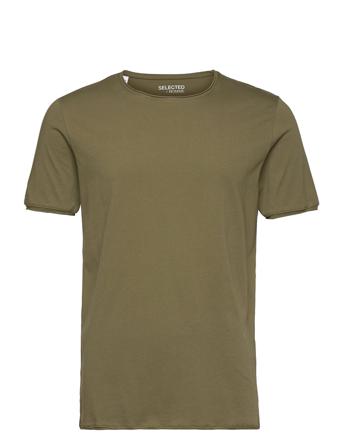 Slhbridge Ss O-Neck Tee M T-shirt Grøn Selected Homme