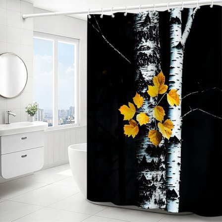 Badeforhæng med mønster, vandtæt og lugtfri, lavet af polyester