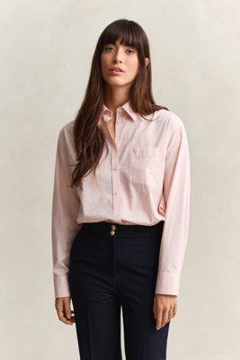 GANT - Klassisk stripete poplinskjorte med avslappet passform til dame apricot pink